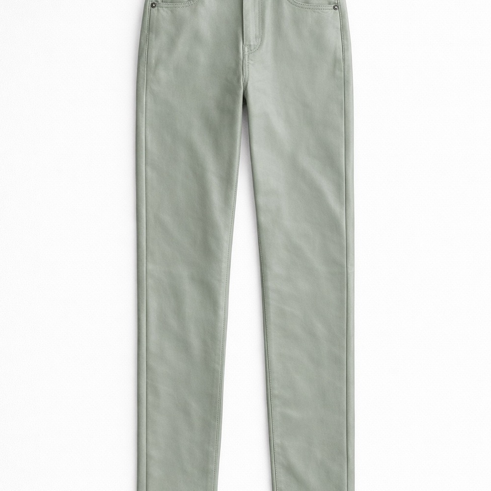 American Eagle Sage Faux Leather Super High Rise Straight Pants – Size 00